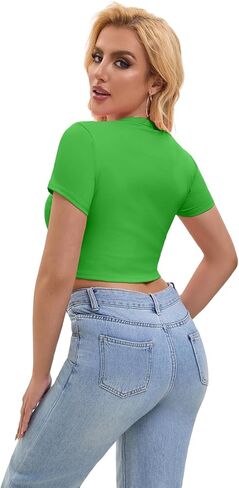 قمم محصول Skyzoo للنساء اللطيفات الصيفية الأساسية Tees Slim Fit Trendy Strendy Short Terts for Teen Girls 2025 in Kuwait