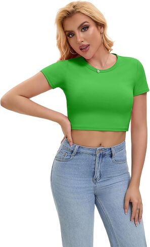 قمم محصول Skyzoo للنساء اللطيفات الصيفية الأساسية Tees Slim Fit Trendy Strendy Short Terts for Teen Girls 2025 in Kuwait