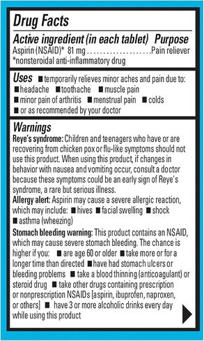 Ecotrin منخفضة القوة السلامة المغلفة الأسبرين ، NSAID 81mg ، 45 العد in Kuwait