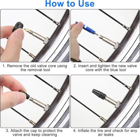 LinkStyle 44pcs Presta Valve Core Cap Kit مع أداة إصلاح الإزالة ، مجموعة أدوات الاستبدال السريعة للاستبدال بسرعة in Kuwait