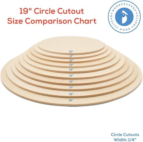 Wood Circles 19 inch 1/2 inch Thick, Unfinished Birch Plaques, Pack of 3 Wooden Circles for Crafts and Blank Sign Rounds, by Woodpeckers in Kuwait