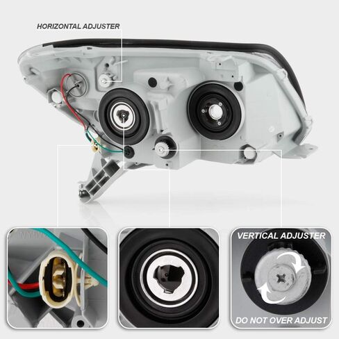 Acanii - للفترة 2006-2009 Toyota 4Runner Black Housing LED Tube Tube Style المصابيح الأمامية المصابيح الأمامية المطبوعات اليسرى+اليمين in Saudi Arabia