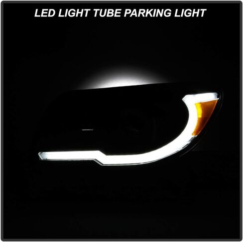 Acanii - للفترة 2006-2009 Toyota 4Runner Black Housing LED Tube Tube Style المصابيح الأمامية المصابيح الأمامية المطبوعات اليسرى+اليمين in Saudi Arabia