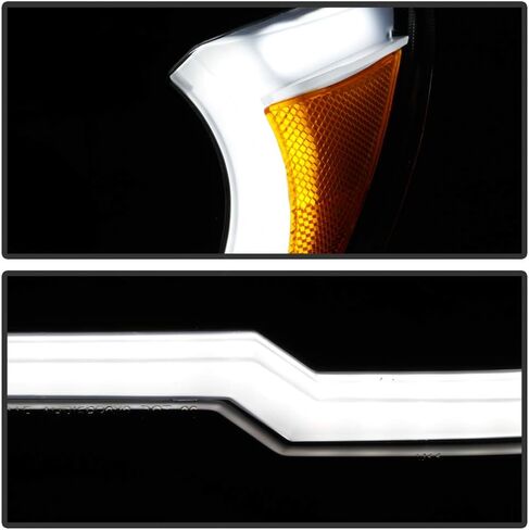 Acanii - للفترة 2006-2009 Toyota 4Runner Black Housing LED Tube Tube Style المصابيح الأمامية المصابيح الأمامية المطبوعات اليسرى+اليمين in Saudi Arabia