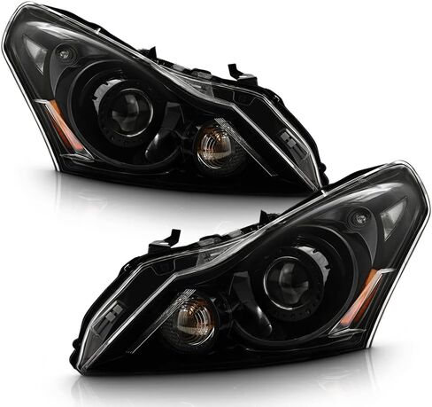 ACANII - For [HID/Xenon Model] 2010-2013 Infiniti G37 / 11-12 G25 Sedan Black Projector Headlights Headlamps Left+Right in Saudi Arabia