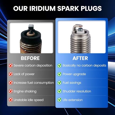 D8EA Spark Plugs 4 Pack - متوافق مع هوندا متوافق مع Yamaha لـ BMW لـ KTM لـ Suzuki for ATK for Kawasaki for Motorcycle Spark Plug - Nickel in Kuwait