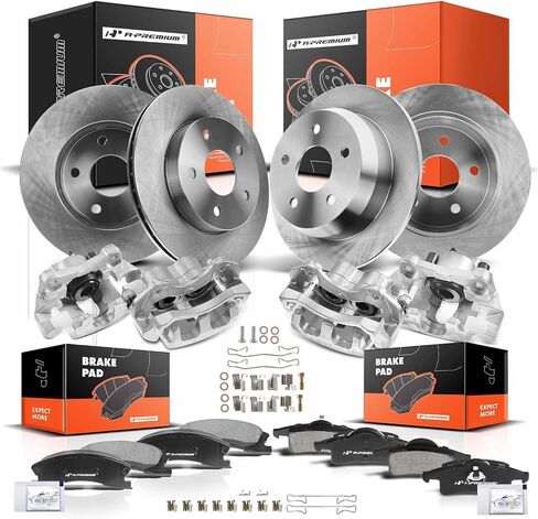 A-Premium Front and Rear Disc Brake Rotors and Ceramic Pads Kit with Calipers Compatible with Jeep Grand Cherokee 1999-2004 16-PC Set in Saudi Arabia