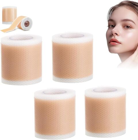 Lejuv Silicone Patches, Lejuv Silicone Face Tape, Lejuv Upgrade Silicone Scar Strips Beauty Patches, Reusable Anti-Wrinkle Patches for Forehead, Eyes, Mouth, Neck, 1.6in X 4.9ft (2CPS) in Saudi Arabia