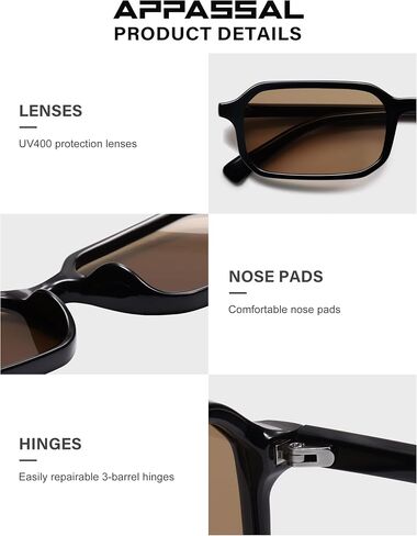 Retro Narrow Rectangle Sunglasses Womens Mens 90s Skinny Sunnies Vintage Thin Frame AP3740 in Kuwait