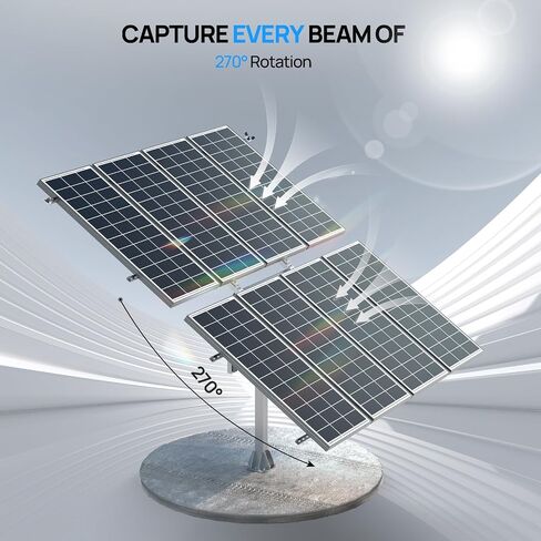 ECO-WORTHY 1600W Solar Tracker System: 8pcs Bifacial 195W Monocrystalline Solar Panels, Expanded Version Dual-Axis Solar Tracking Kit with Power Box and Controller for Shed Farm Yard in Kuwait