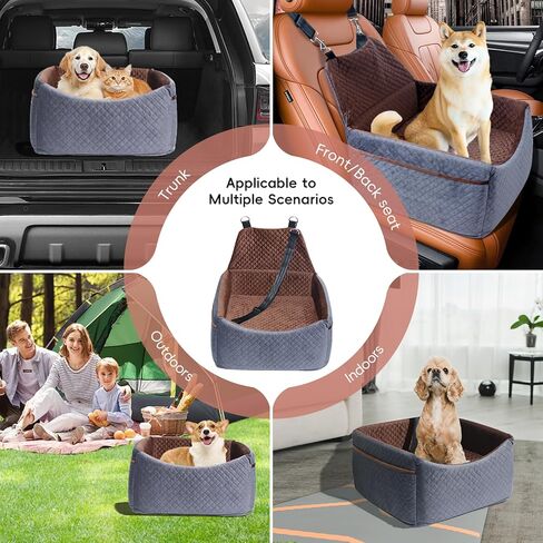 Dog Car Seat, Dog Car Seats for Small Medium Sized Dogs, Washable Dog Booster Car Seat with Storage Pockets, Dog Seat Belt, Ultra Comfortable Dog Bed for Pet Car Travel, Pet Car Seat in Saudi Arabia