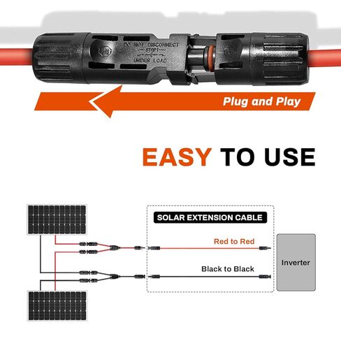 XT60 Charge Extension Cable 20Ft 12AWG or 2/6/10/20/25/35/50/100Ft 4mm²/12AWG Solar Connector to XT60 Cable for Portable Power Station, LiFePO4 Battery, RV and Solar Generator in Saudi Arabia