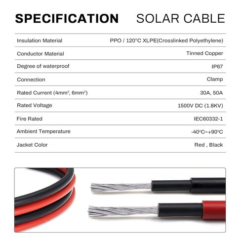 XT60 Charge Extension Cable 20Ft 12AWG or 2/6/10/20/25/35/50/100Ft 4mm²/12AWG Solar Connector to XT60 Cable for Portable Power Station, LiFePO4 Battery, RV and Solar Generator in Saudi Arabia