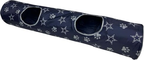 NFL Las Vegas Raiders Cat Tunnel Tube Toy with Plush Football Catnip and Feathers Collapsible Tunnel for Cats to Play, Peek and Hide, Sporty & Fun Cat Tunnel Toy with Team Logo All-Over Design! in Saudi Arabia