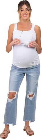 Pinkblush Light Cutout Detout Gaternity Strain Sever Canle Jeans in Kuwait