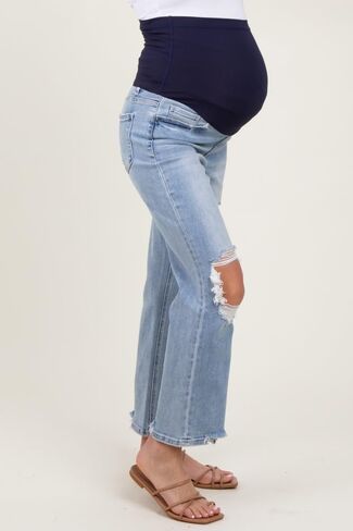 Pinkblush Light Cutout Detout Gaternity Strain Sever Canle Jeans in Kuwait