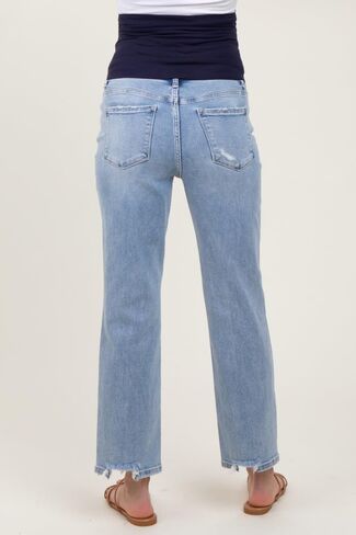 Pinkblush Light Cutout Detout Gaternity Strain Sever Canle Jeans in Kuwait