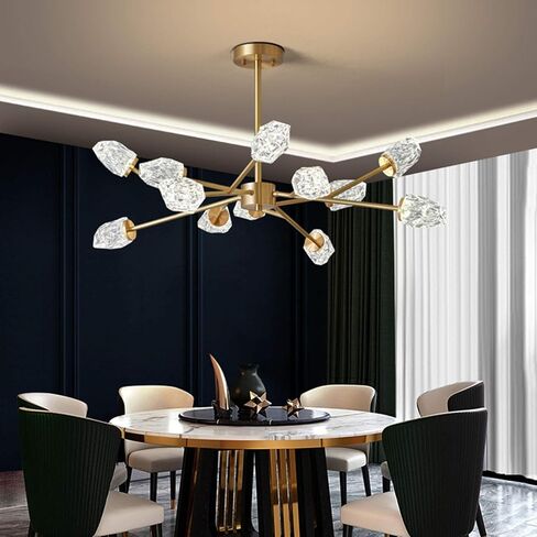 Modern, V-intage Brass Sputnik Chandelier Crystal Ball Semi Flush Mount Ceiling Light Fixtures Metal Chandeliers 12 in Saudi Arabia