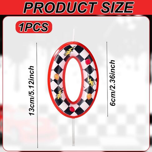Racing Themed Birthday Candle, Premium Red Black and White Checkered Number Candle Suitable for Baby Shower Birthday Racing Themed Party Decoration (Number 4) in Saudi Arabia