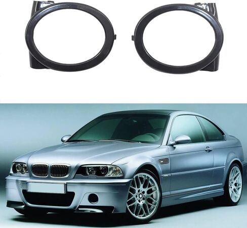Matte Black Front Lower Grille Foglight Ring Cover Trims, Fog Light Lamps Ring Cover Trims Compatible with BMW M3 E46 2000-2006 in Saudi Arabia
