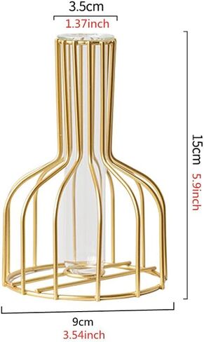 مزهريات نبات سطح المكتب مع زهرة الزجاج الزجاجية أنبوب اختبار مع حامل محطة للمعادن الذهب in Kuwait