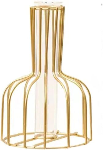 مزهريات نبات سطح المكتب مع زهرة الزجاج الزجاجية أنبوب اختبار مع حامل محطة للمعادن الذهب in Kuwait