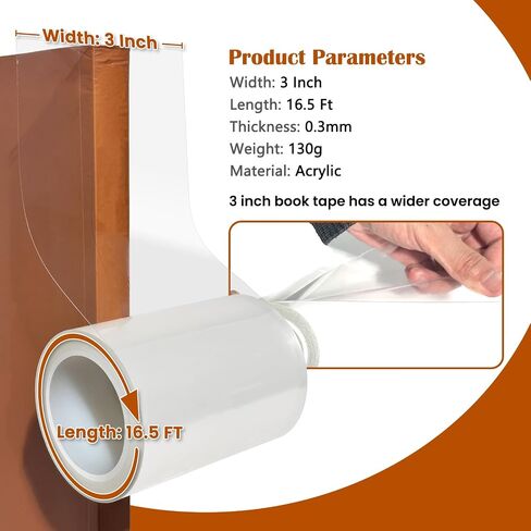3 Rolls Clear Book Tape with Strong Adhesive, Book Repair Tape Waterproof for Libraries,Old Books, Broken Pages (2 Inch x 16.5 Feet Per Roll) in Saudi Arabia