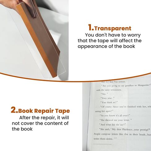 3 Rolls Clear Book Tape with Strong Adhesive, Book Repair Tape Waterproof for Libraries,Old Books, Broken Pages (2 Inch x 16.5 Feet Per Roll) in Saudi Arabia