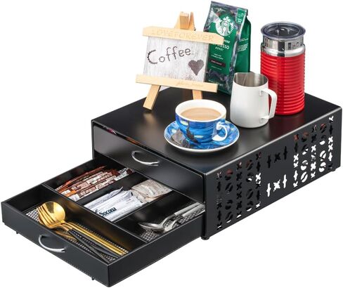 Flagship Vertuo Pod Holder Coffee Storage for Nespresso Organizer - Large Capacity 2 Tier Drawer Fits All Size Vertuo Pods in Kuwait