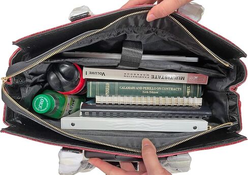 JKM & Company Faux Leather Compatible With Computer iPad, Laptop Tablet Rolling Tote Bag Briefcase Carryall Bag (Black (Ostrich)) in Kuwait