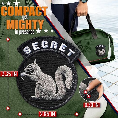 Secret Squirrel Patch for Tactical Gear - Tactical Patches for Jackets with Hook & Loop Fitting, Funny Military Patches for Backpacks - Morale Patch for Police, Mothers Day Gifts for Women in Police in Saudi Arabia