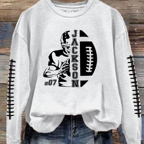 Godashop Personalized Football Shirts for Women, Football Number Shirt, Football Mom Shirt, Gift for Football Lover in Saudi Arabia
