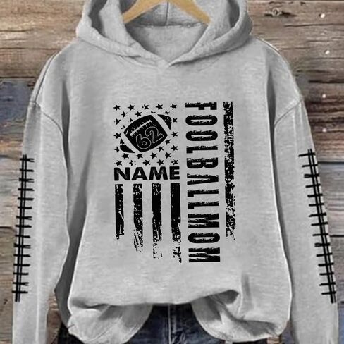 Godashop Personalized Football Shirts for Women, Football Number Shirt, Football Mom Shirt, Gift for Football Lover in Saudi Arabia