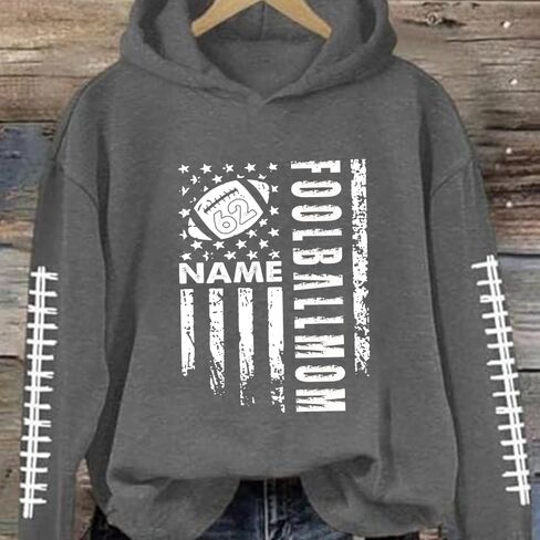 Godashop Personalized Football Shirts for Women, Football Number Shirt, Football Mom Shirt, Gift for Football Lover in Saudi Arabia