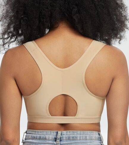 Lemorosy Women's Post-Surgery Posture Corrector Racerback Postoperative Bra -Front Closure Adjustable Straps Wirefree Support in Kuwait