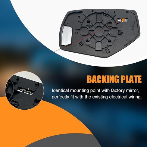Passenger Side Heated Mirror Glass Replacement for Silverado/GMC Sierra 1500 2500 HD 3500 HD 2014-2019 - Heated Right Mirrors With Backing Plate, Replaces GM1325145 22919746 in Kuwait
