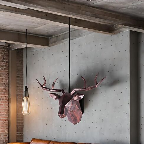 XYQXYQ Copper Deer Head Wall Decor, Faux Resin Animal Head Sculpture, Gold Accent Stag Wall Art, Modern Antler Wall Hanging, Decorative Deer Head for Living Room, Bedroom, or Office (Silvery) in Saudi Arabia