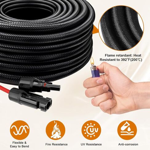 Solar to XT60i Cable - 10AWG 30FT Solar Panel to XT60i Adapter Connector with Flame Retardant Protective Sleeving XT60i-F Extension Cable for Portable Power Station Solar Generator in Saudi Arabia