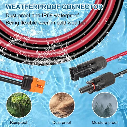 Solar to XT60i Cable - 10AWG 30FT Solar Panel to XT60i Adapter Connector with Flame Retardant Protective Sleeving XT60i-F Extension Cable for Portable Power Station Solar Generator in Saudi Arabia
