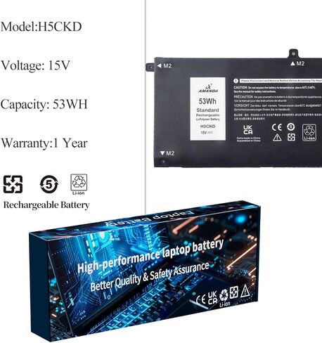 Amanda 42Wh YRDD6 1VX1H Battery for Dell Inspiron 5482 5485 7586 3583 5491 5591 5481 3310 2-in-1 5593 5480 3493 3593 3793 3582 5581 5584 5590 3584 5493 5585 5594 5598 Vostro 3491 5490 VM732 11.4V in Saudi Arabia