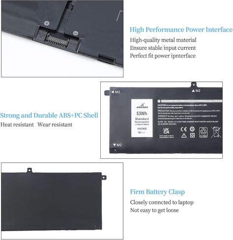 Amanda 42Wh YRDD6 1VX1H Battery for Dell Inspiron 5482 5485 7586 3583 5491 5591 5481 3310 2-in-1 5593 5480 3493 3593 3793 3582 5581 5584 5590 3584 5493 5585 5594 5598 Vostro 3491 5490 VM732 11.4V in Saudi Arabia