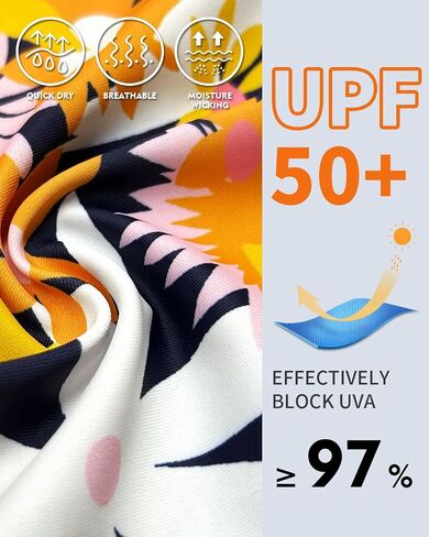 Woweny Rash Guard Long Sweeve Swimsuits UPF 50+ حماية من أشعة الشمس 2 قطعة من قميص السباحة بدلة السباحة مع سروال السباحة in Kuwait