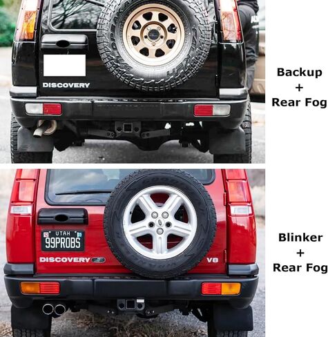 iJDMTOY OEM-Spec Clear & Red Lenses Lower Rear Bumper Reverse/Turn Signal/Rear Fog Light Housings Compatible With Land Rover 1999-2004 Discovery 2 in Saudi Arabia
