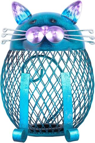 1piece Blue Cat Metal Piggy Bank-صندوق لتوفير الصدأ الصديق للبيئة الصديق للأطفال لتوفير حاوية العملات المعدنية (1) in Kuwait