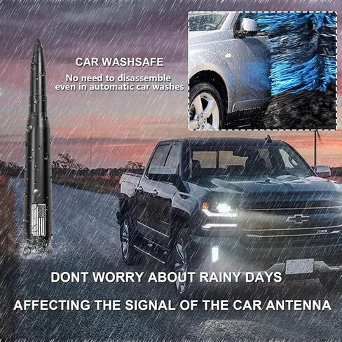 American Flag Car Truck Bullet Antenna for GM Chevy Silverado GMC Sierra 1500 2500 3500 HD Avalanche Denali, Anti Theft Design & Carwash Safe, Pickup Trucks Accessories (Matte Black) in Saudi Arabia