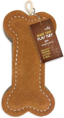Cowboy Boot - Leather Dog Toys for Aggressive Chewers | Extra Thick Wool & Natural Dog Toys for Chewing Exercise & Dental Health | Durable Dog Chew Toy for Large Dogs in Kuwait