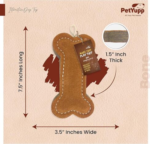 Cowboy Boot - Leather Dog Toys for Aggressive Chewers | Extra Thick Wool & Natural Dog Toys for Chewing Exercise & Dental Health | Durable Dog Chew Toy for Large Dogs in Kuwait