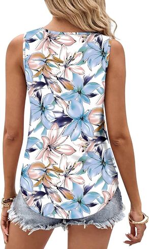 kissmoda womens summer tank tops disualedless solidens tunic top top top lourd fit v fit v deck charts in Kuwait