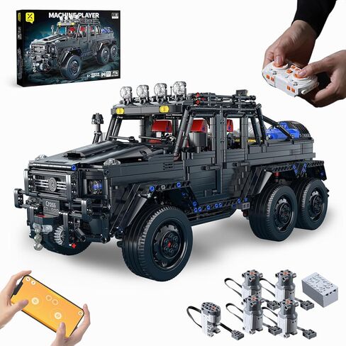 Jeep Wrangler 1:8 Pickup Truck Building Set,Technical Car Toys with 3-Speed Gearbox & Switchable Off Road/Urban Modes MOC Model Vehicle Birthday Gifts for Adults,Boys,Men,Teens 14+(3224 PCS) in Kuwait