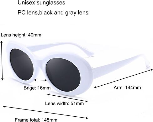 Armear Women Vintage Clout Goggles Oval Sunglasses Retro Hip Hop Style Small Round Eyewglasses UV400 in Saudi Arabia